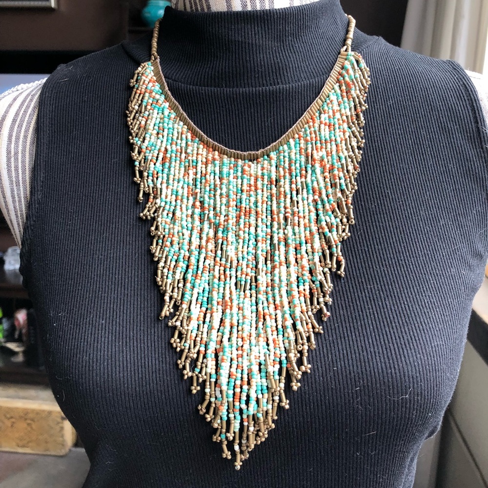 NWOT-Hand beaded necklace piece.